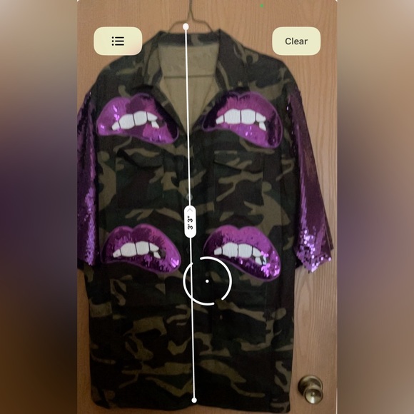 New without tags Embellished Camo Jacket, 2x - Picture 4 of 5